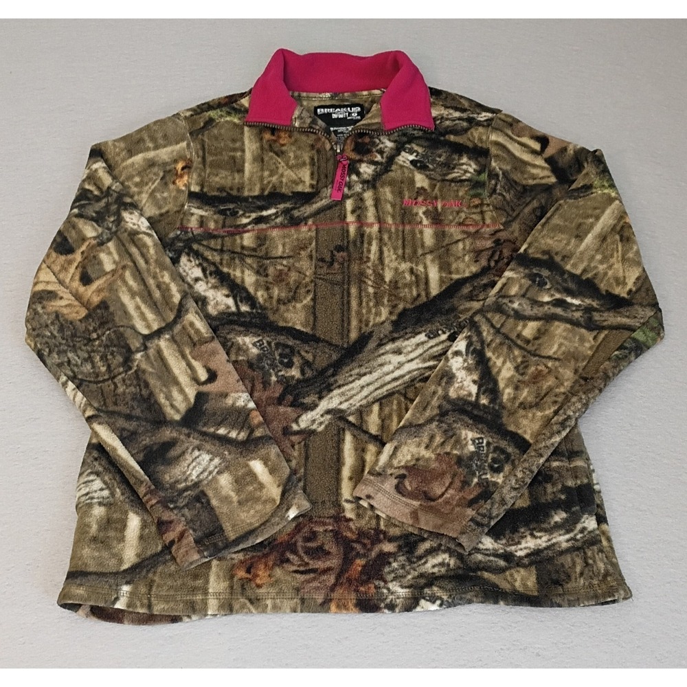 MOSSY OAK BREAK UP INFINITY‎ FLEECE CAMOUFLAGE & FUSHIA PULLOVER Medium 8-10